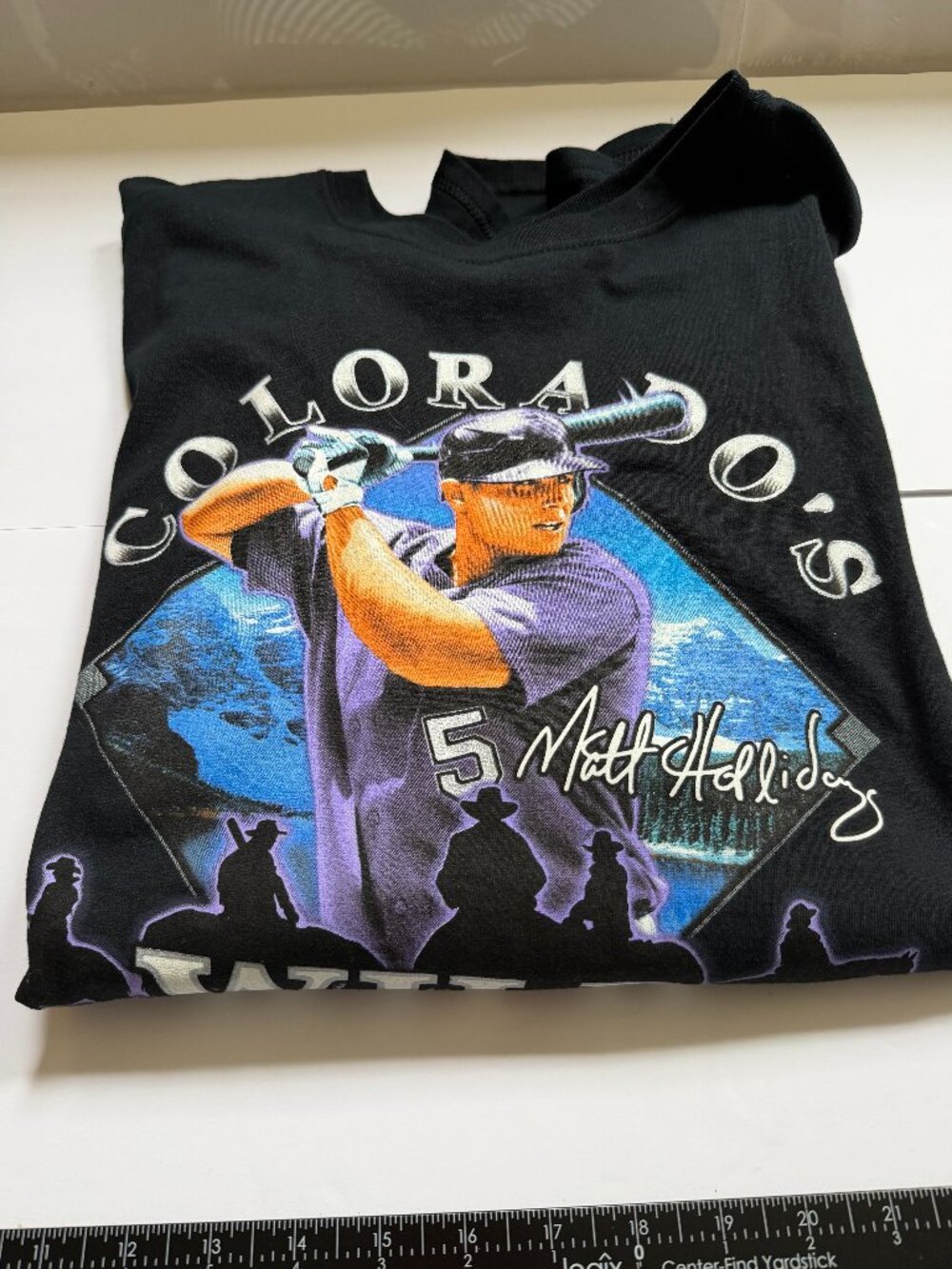 Matt Holliday Colorado Rockies Short Sleeve Tee W 2X Baseball 100% Cotton